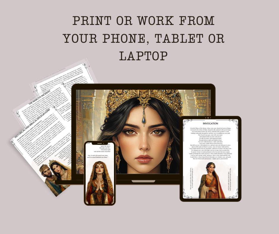 Jezebel: The Forbidden Queen. Beautiful pages for your grimoire or Book Of Shadows. Printable