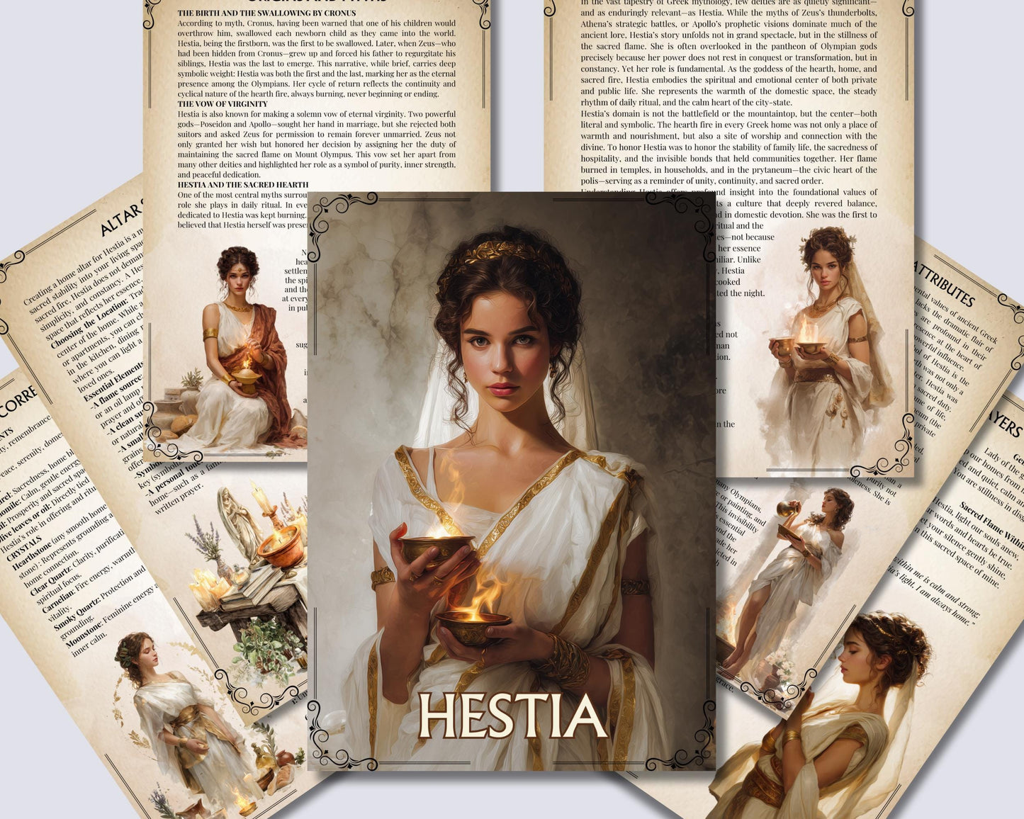 HESTIA. Printable Grimoire Pages.