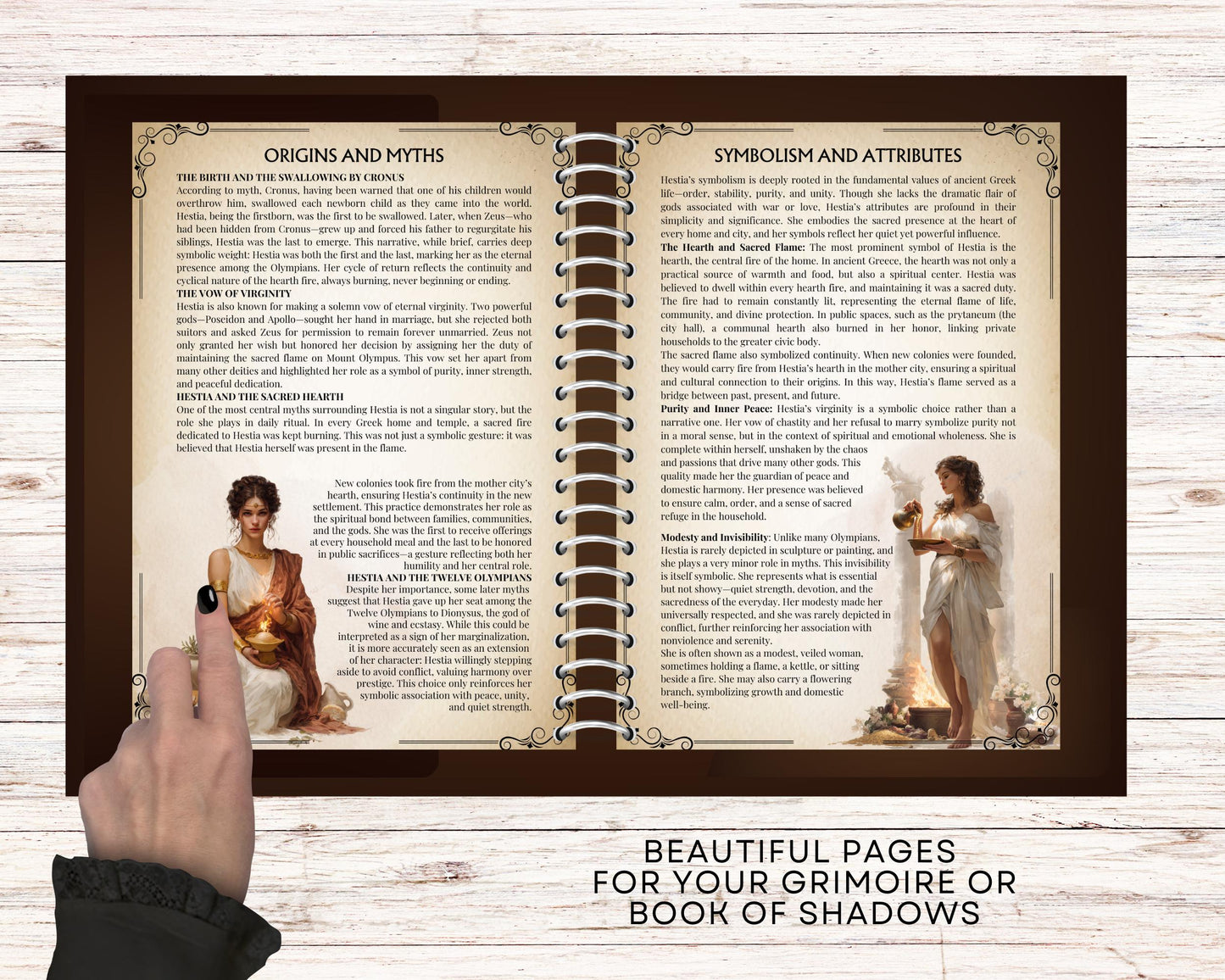 HESTIA. Printable Grimoire Pages.
