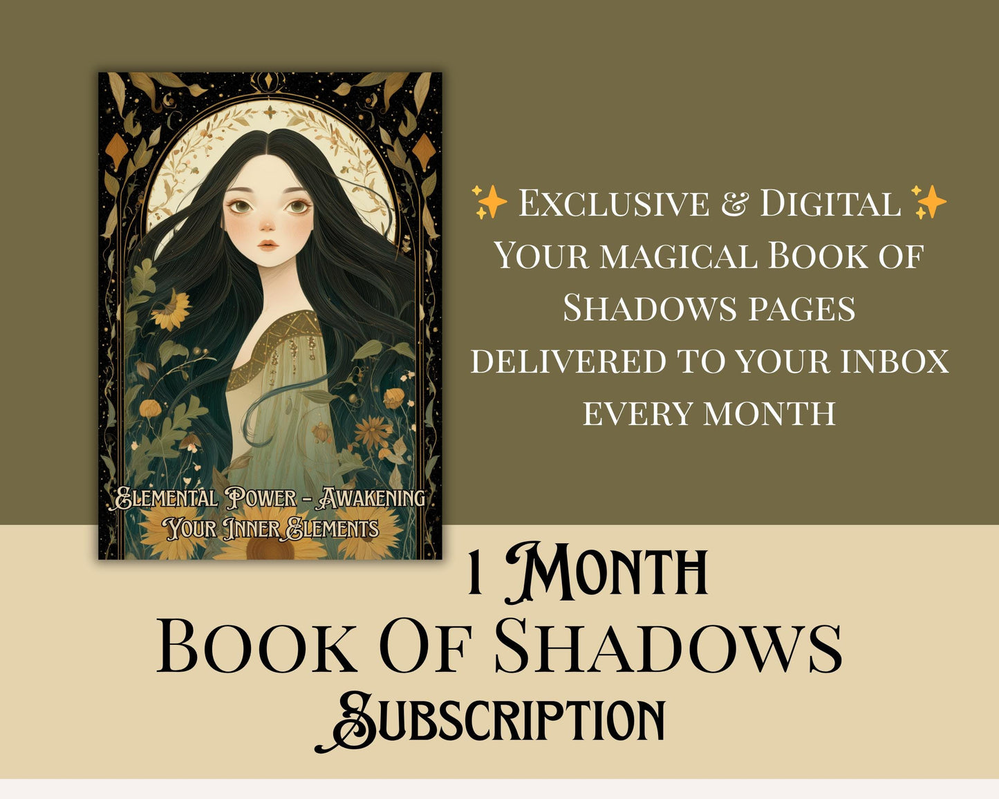 1 Month Book of Shadows Subscription | Limited Time Bundle, Magical Practices, Tarot, Journal Prompts, and More! - Printable Pages
