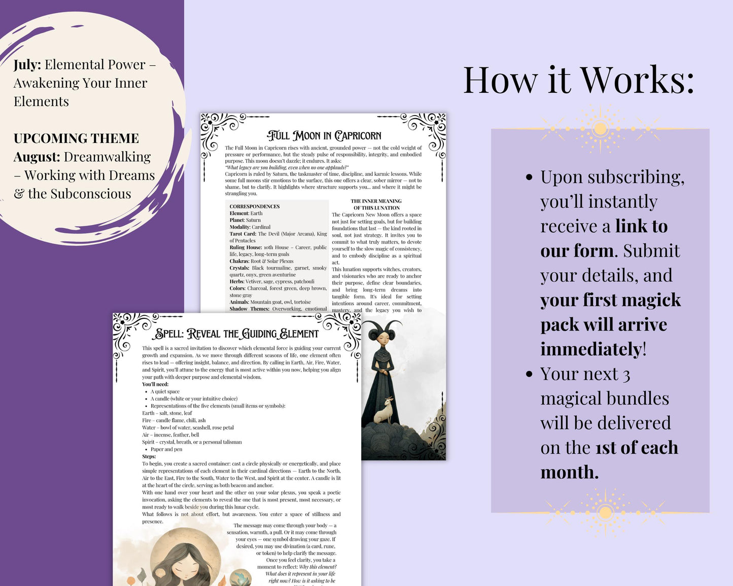 3 Months Book of Shadows Subscription | Limited Time Bundle, Magical Practices, Tarot, Journal Prompts, and More! - Printable Pages
