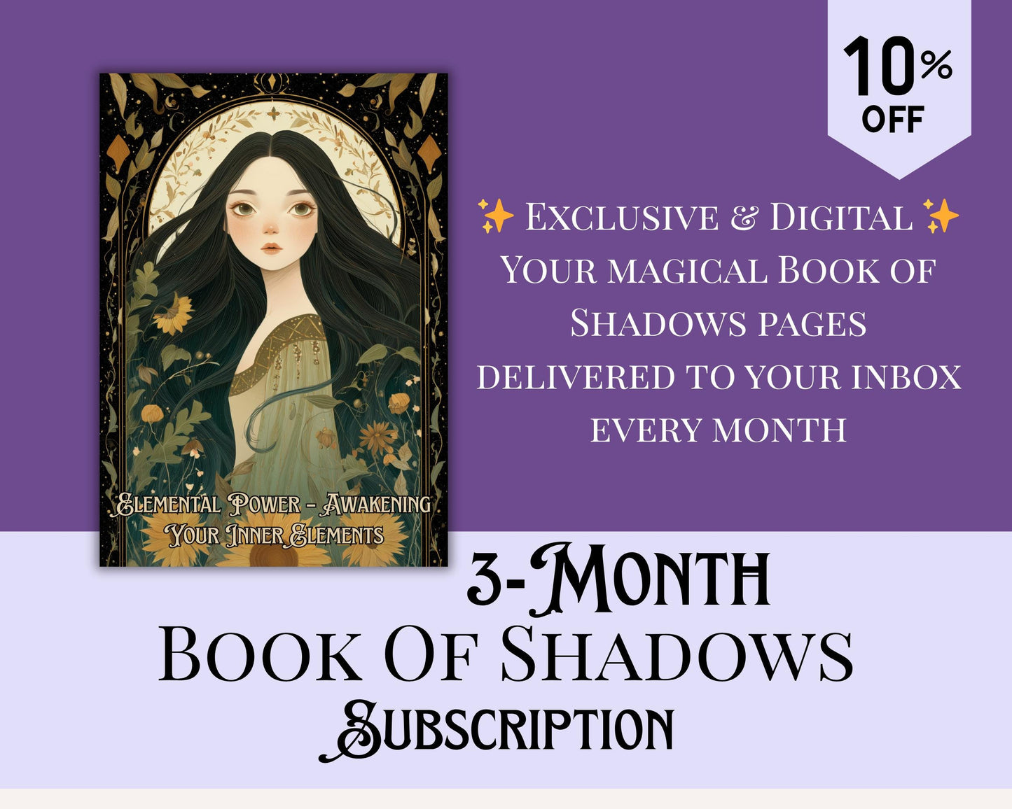 3 Months Book of Shadows Subscription | Limited Time Bundle, Magical Practices, Tarot, Journal Prompts, and More! - Printable Pages