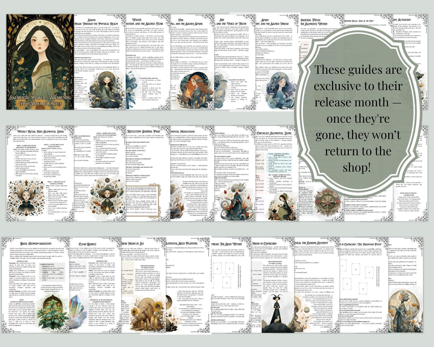 6 Months Book of Shadows Subscription | Limited Time Bundle, Magical Practices, Tarot, Journal Prompts, and More! - Printable Pages