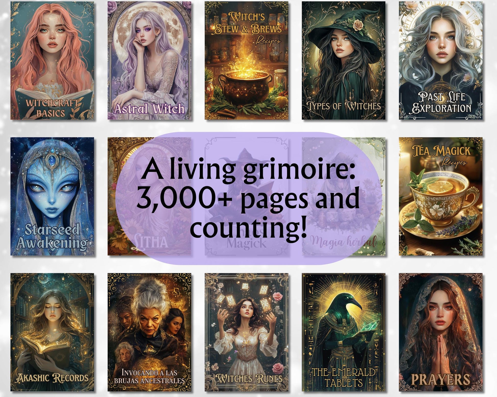 Full Shop Bundle. Every Digital Product in the Store, 3000+ PDF Pages For Your Grimoire or Book of Shadows. Printable Pages