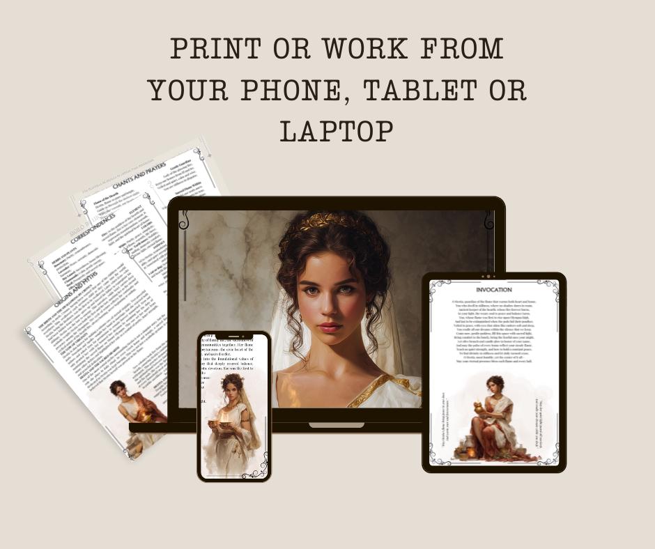 HESTIA. Printable Grimoire Pages.