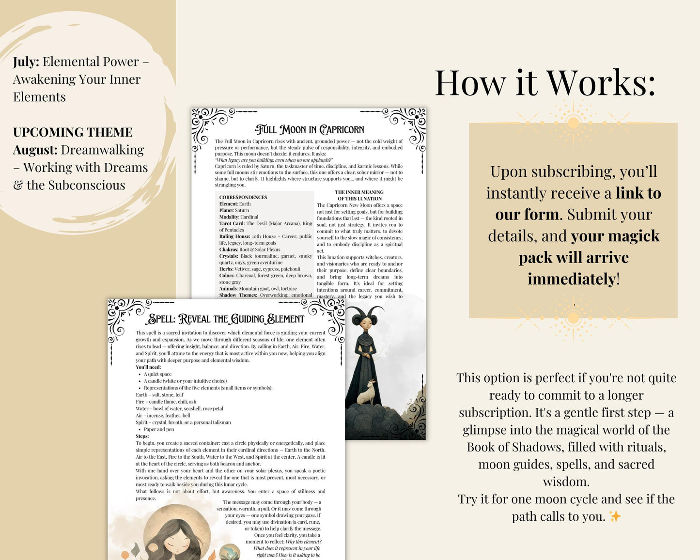 1 Month Book of Shadows Subscription | Limited Time Bundle, Magical Practices, Tarot, Journal Prompts, and More! - Printable Pages
