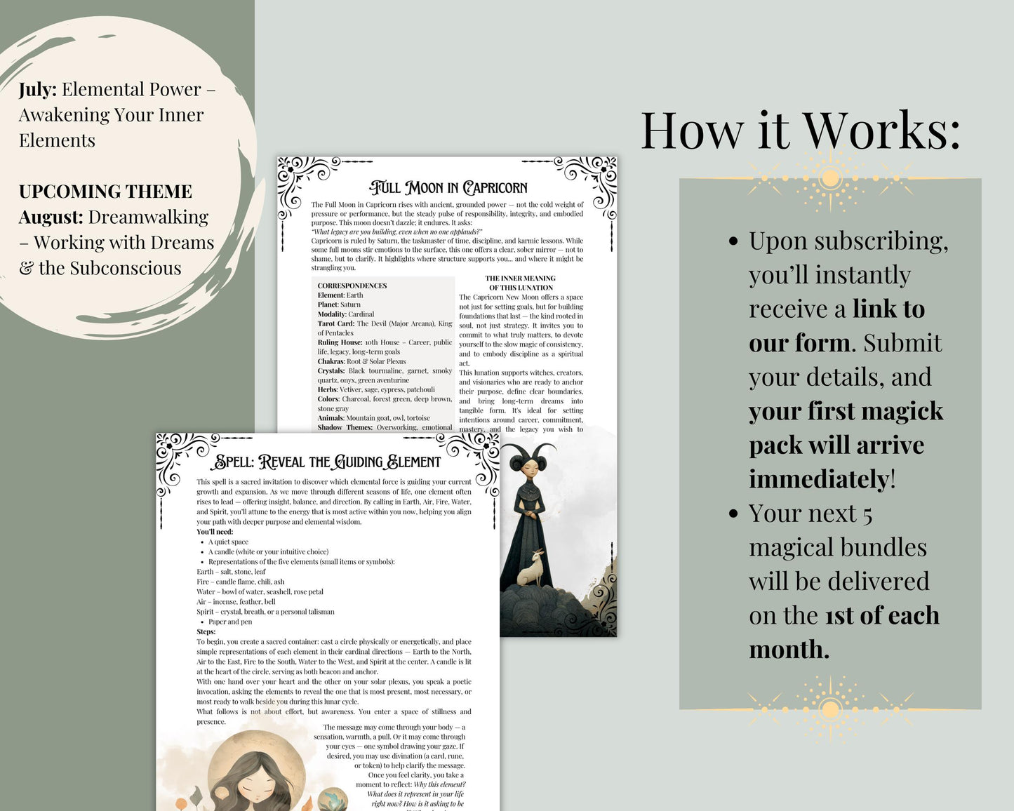 6 Months Book of Shadows Subscription | Limited Time Bundle, Magical Practices, Tarot, Journal Prompts, and More! - Printable Pages