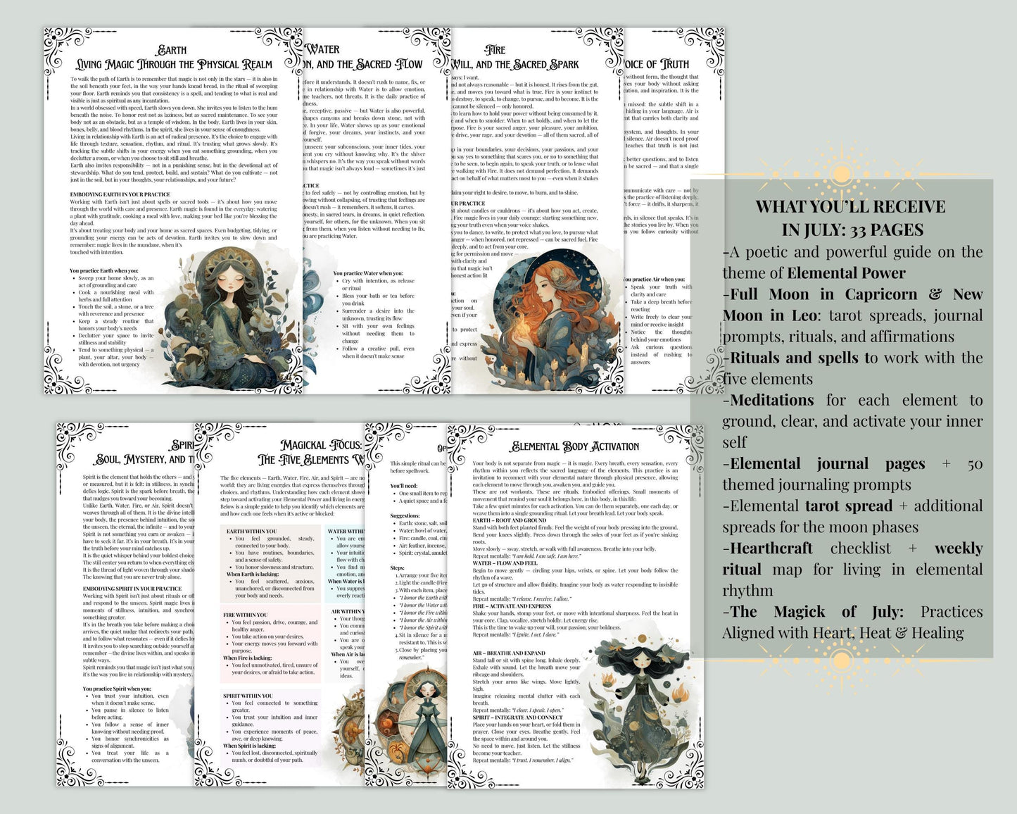 6 Months Book of Shadows Subscription | Limited Time Bundle, Magical Practices, Tarot, Journal Prompts, and More! - Printable Pages