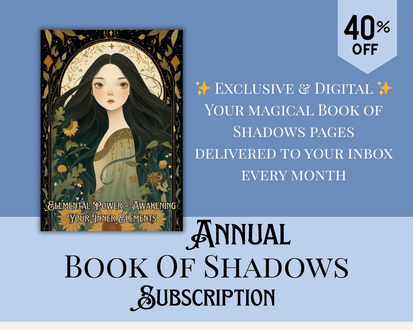 Annual Book of Shadows Subscription | Limited Time Bundle, Magical Practices, Tarot, Journal Prompts, and More! - Printable Pages