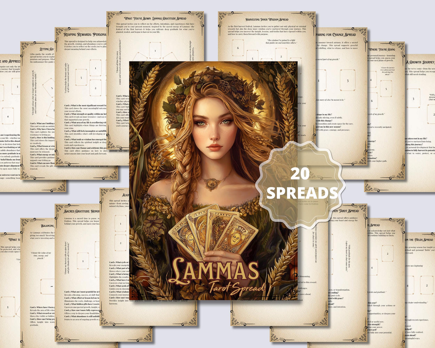 Lammas Tarot Spread Journal. 20 Tarot Spreads to Embrace the Energy of the Sabbat. Printable