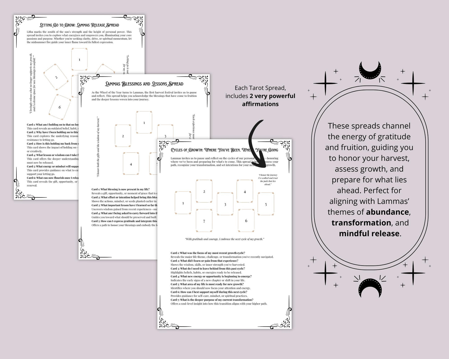Lammas Tarot Spread Journal. 20 Tarot Spreads to Embrace the Energy of the Sabbat. Printable