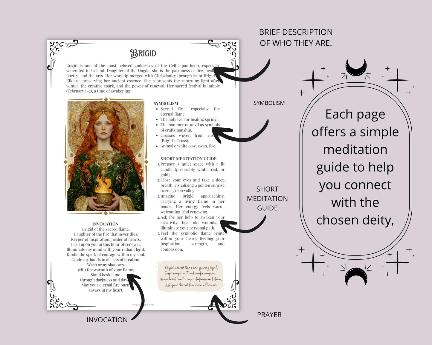 Meditation with Deities • Printable Grimoire Pages • Instant Download