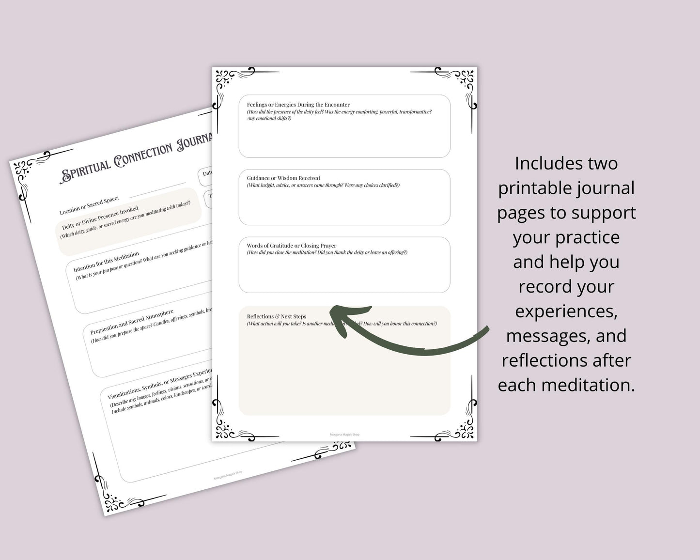 Meditation with Deities • Printable Grimoire Pages • Instant Download