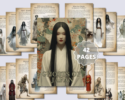 Ghosts of Japan Printable Grimoire Pages | Japanese Folklore | Yūrei, Onryō, Rituals & Haunted Places