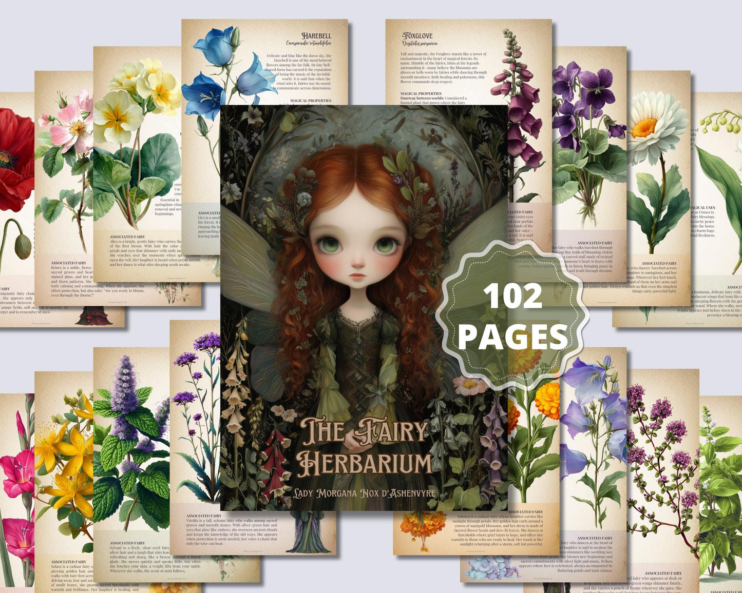 The Fairy Herbarium – Printable Botanical Grimoire Pages | Magical Plants, Fairies, Rituals & Invocations PDF.