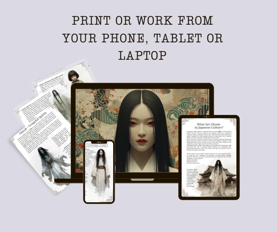 Ghosts of Japan Printable Grimoire Pages | Japanese Folklore | Yūrei, Onryō, Rituals & Haunted Places