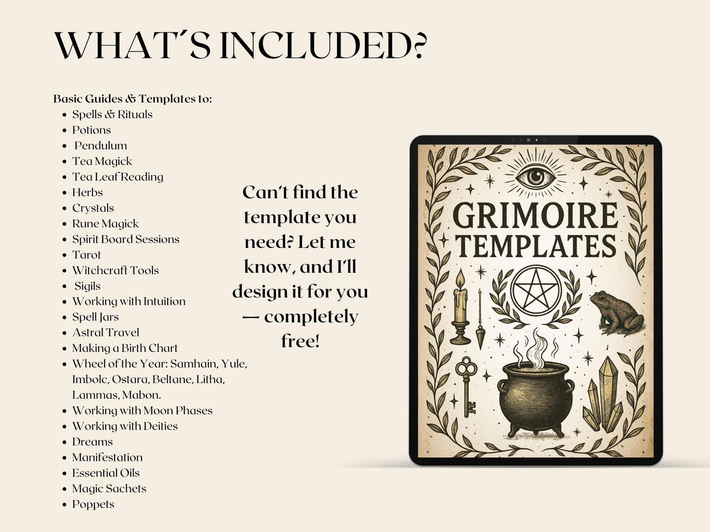 Printable Grimoire Builder Kit | Magical Record-Keeping Templates | Spell & Ritual Tracker |Rituals, Spells, Tarot, Oils, Herbs, Crystals