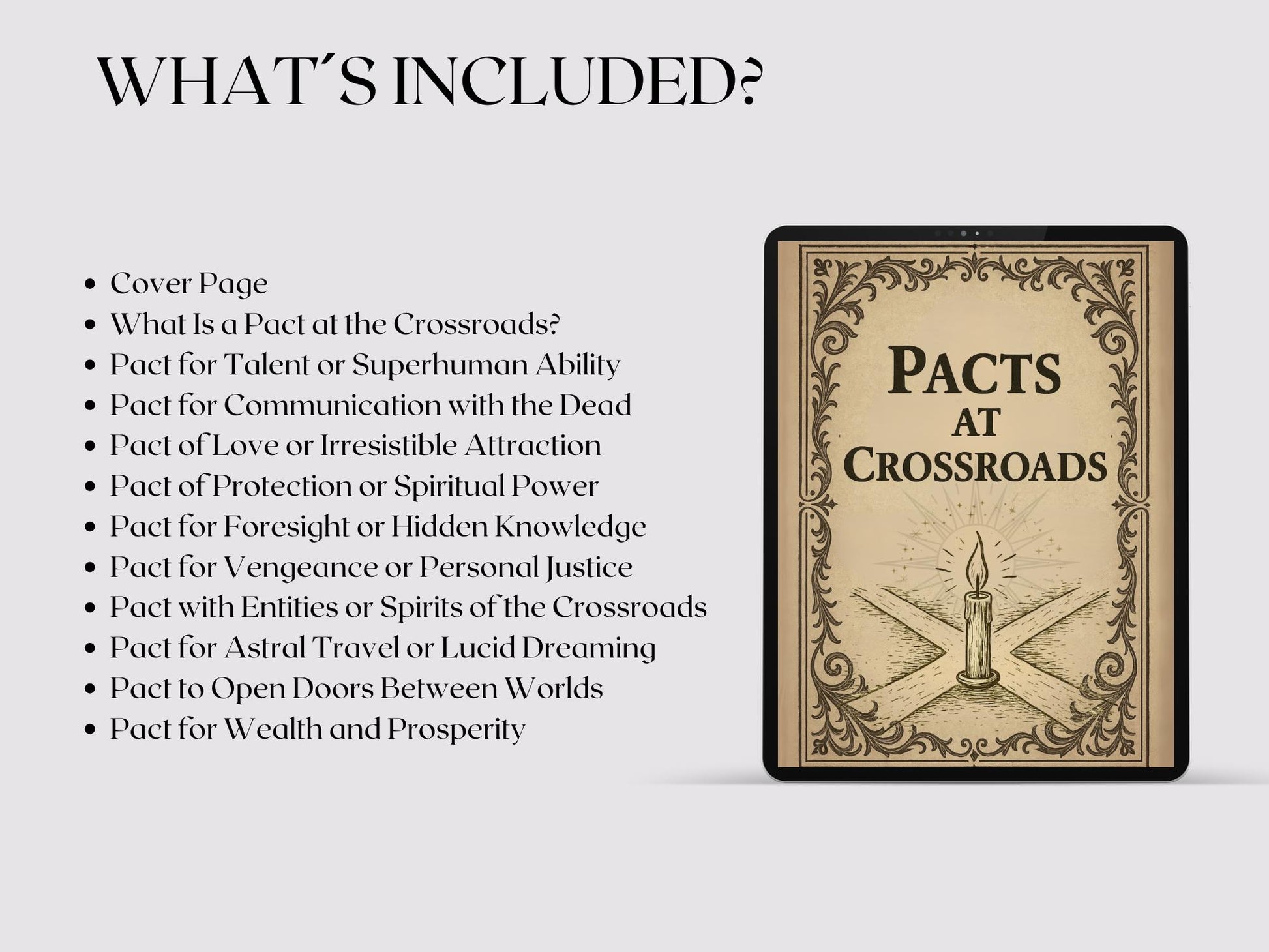 PACTS at the CROSSROADS. Printable Grimoire pages. 10 unique, printable pacts.