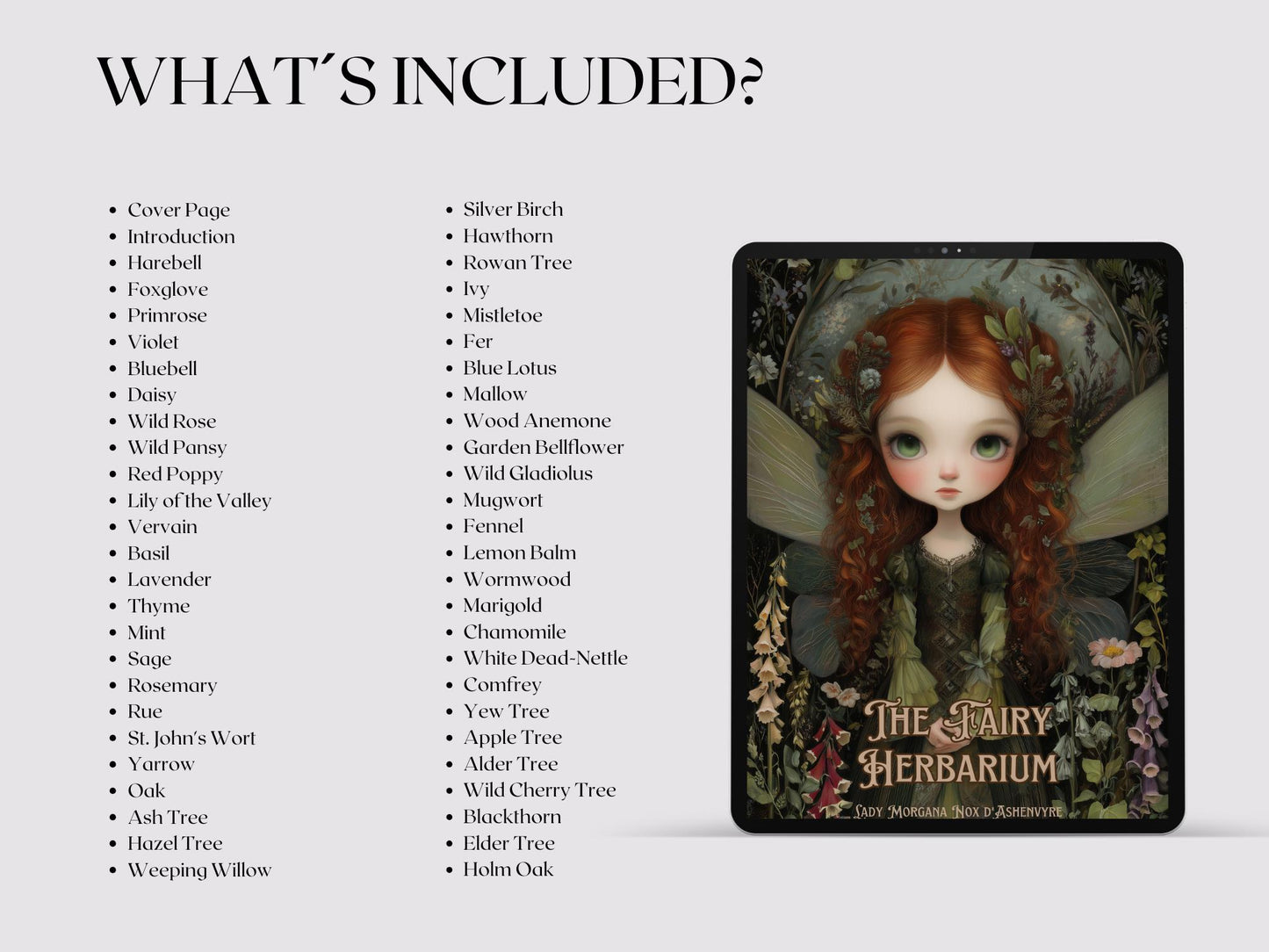 The Fairy Herbarium – Printable Botanical Grimoire Pages | Magical Plants, Fairies, Rituals & Invocations PDF.