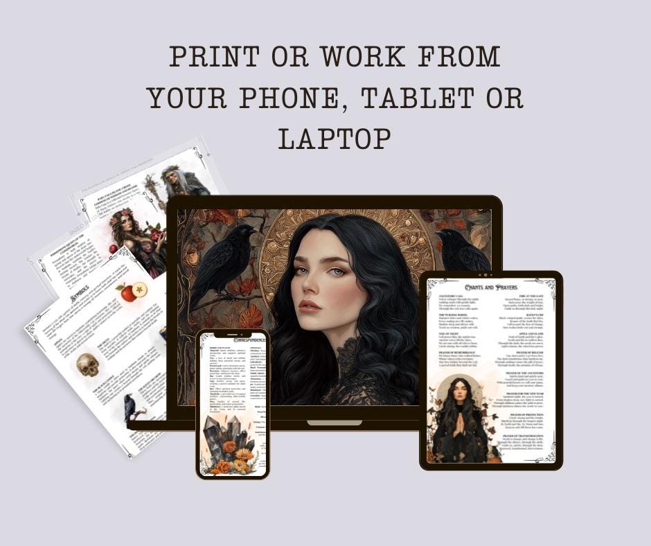 Samhain Guide PDF — Rituals, Correspondences & Altar | Wicca Pagan Witchcraft | Wheel of the Year Printable