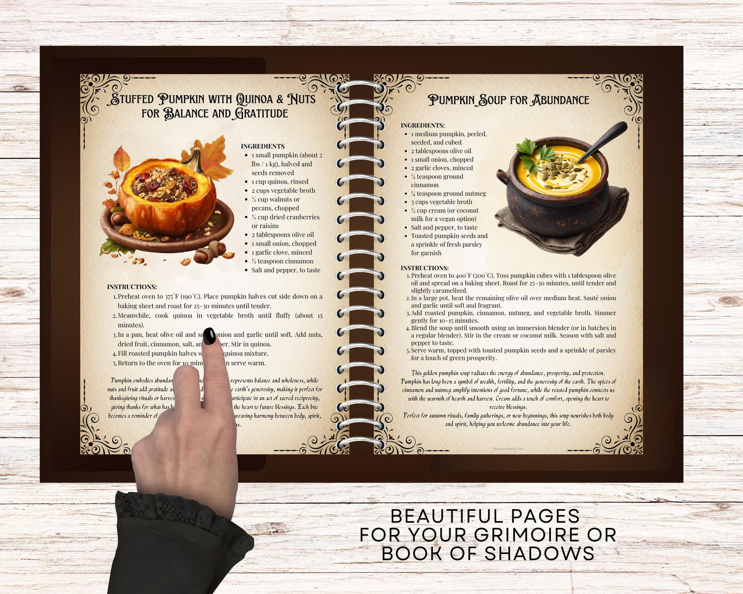 Pumpkin Magick Recipes Cookbook | Witchy Autumn Samhain Kitchen Witch Grimoire | Pumpkin Spice & Harvest Recipes | Printable