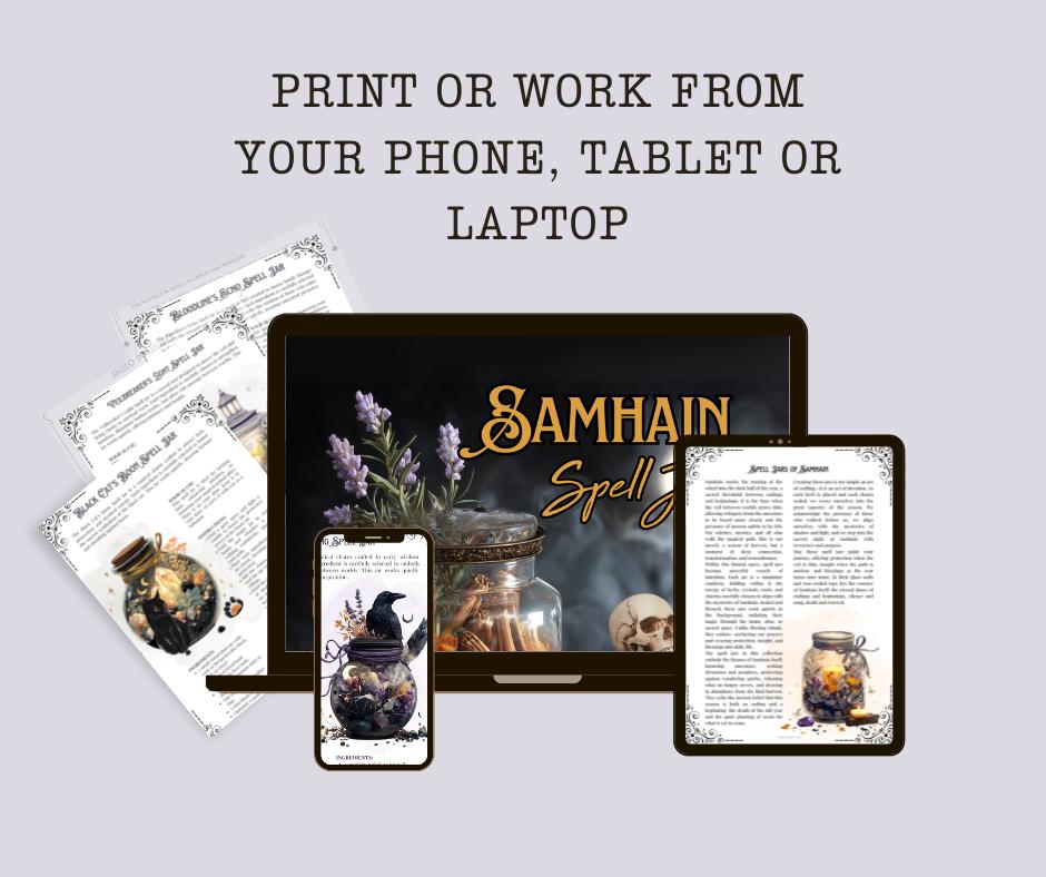Samhain Spell Jars Printable | Grimoire Pages, Book of Shadows, Witchcraft, Wicca, BOS Digital Download