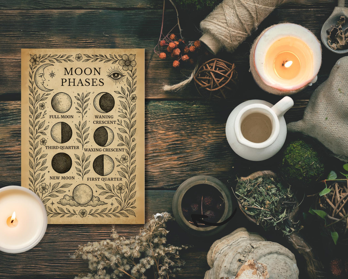 Grimoire Journal Printable – 76 Witchcraft Pages | Book of Shadows | Vintage Ephemera Magic Paper | Antique Parchment Digital Download