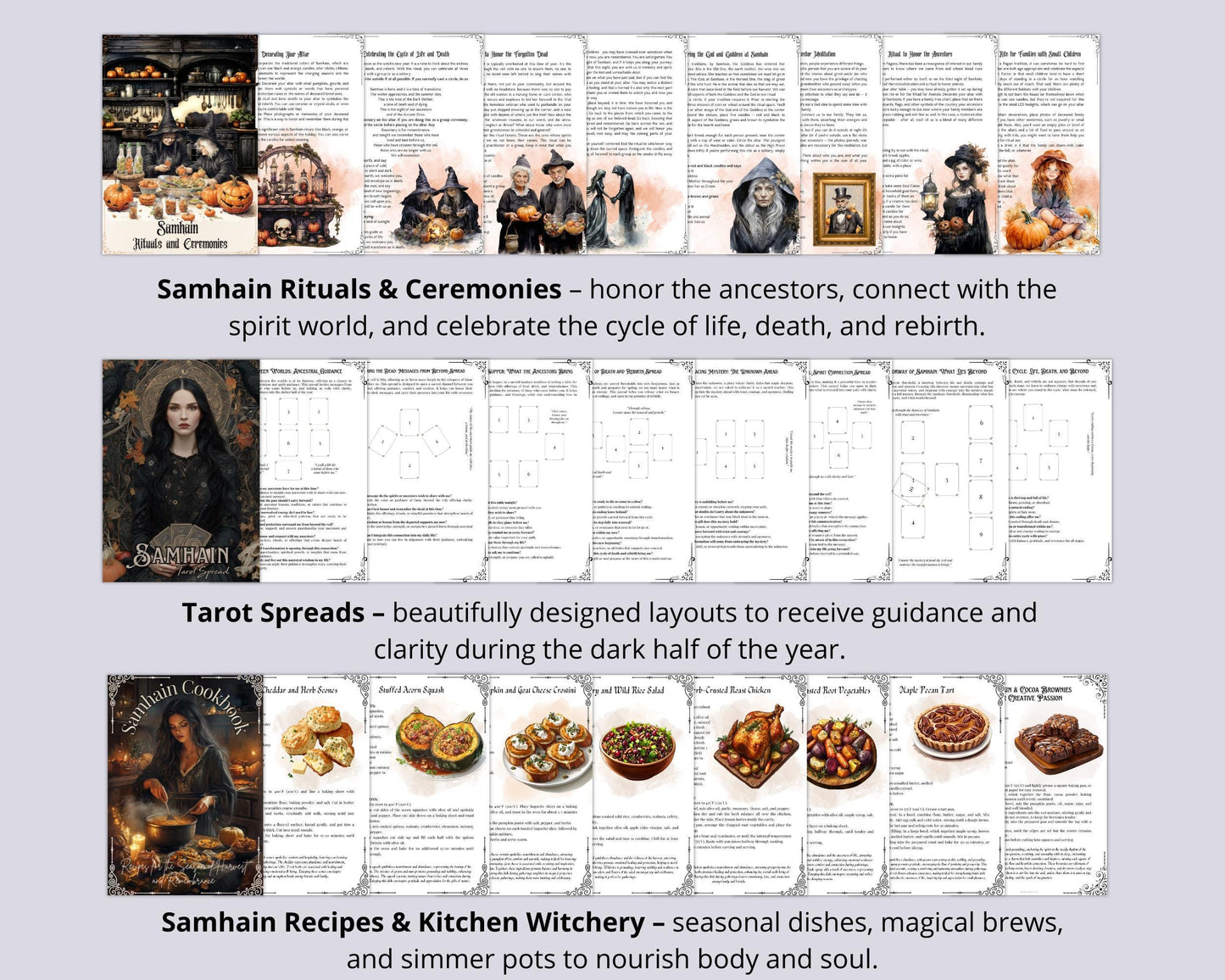 The Ultimate Samhain Collection | 260+ Book of Shadows Pages, Rituals, Spells, Ouija session, Recipes, Tarot Spreads & Witchcraft Printables