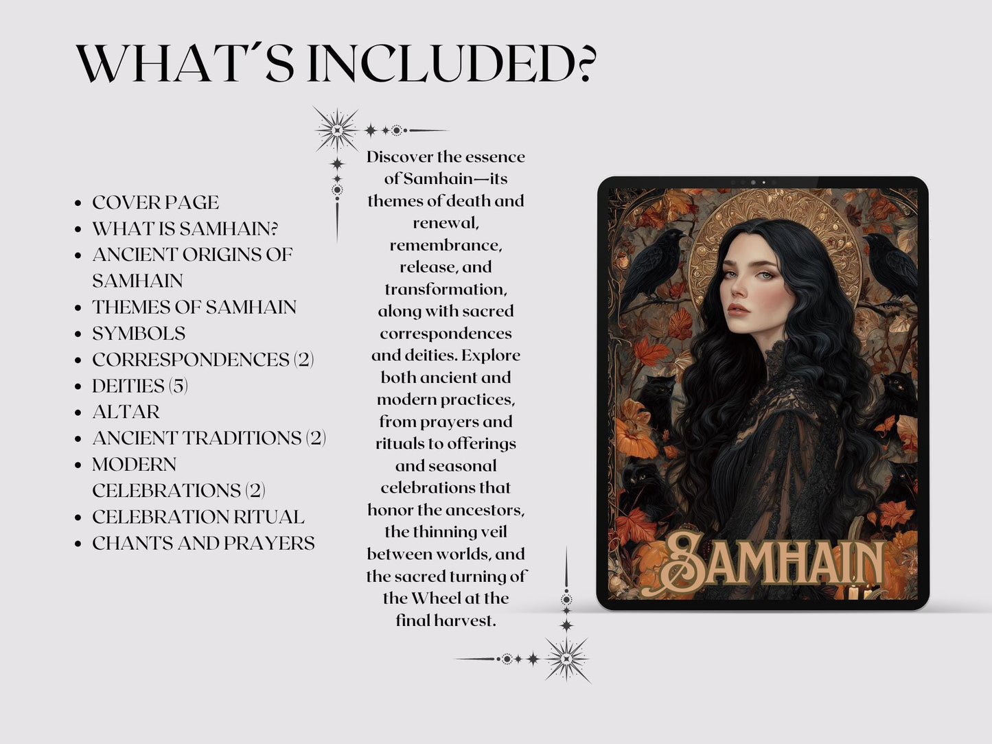 Samhain Guide PDF — Rituals, Correspondences & Altar | Wicca Pagan Witchcraft | Wheel of the Year Printable