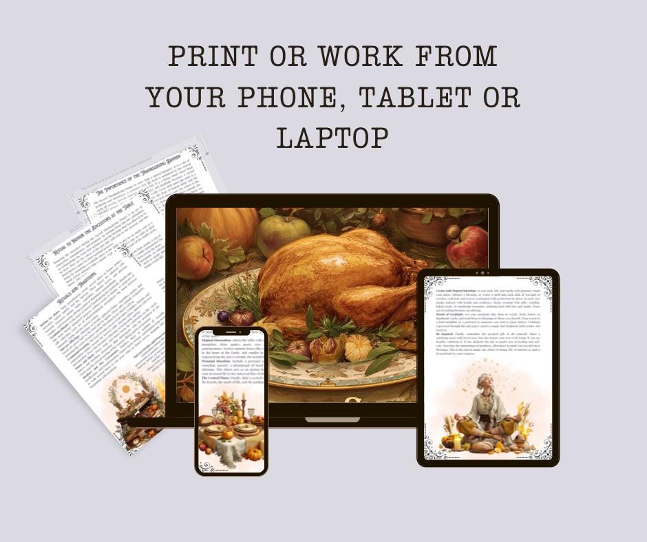 Witchy Thanksgiving Grimoire | Book of Shadows PDF | Rituals, Gratitude, Recipes & Harvest Magic. Printable