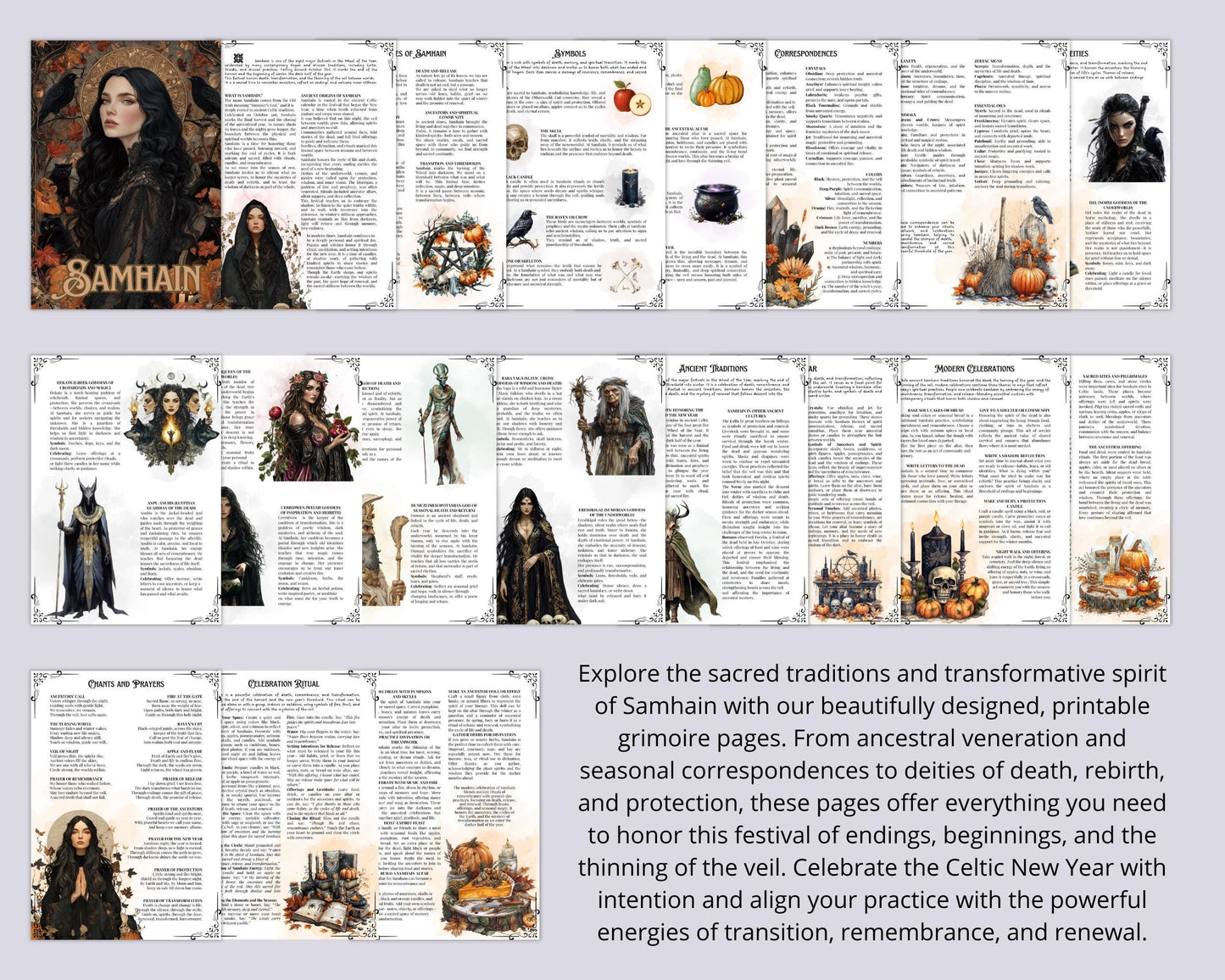 The Ultimate Samhain Collection | 260+ Book of Shadows Pages, Rituals, Spells, Ouija session, Recipes, Tarot Spreads & Witchcraft Printables
