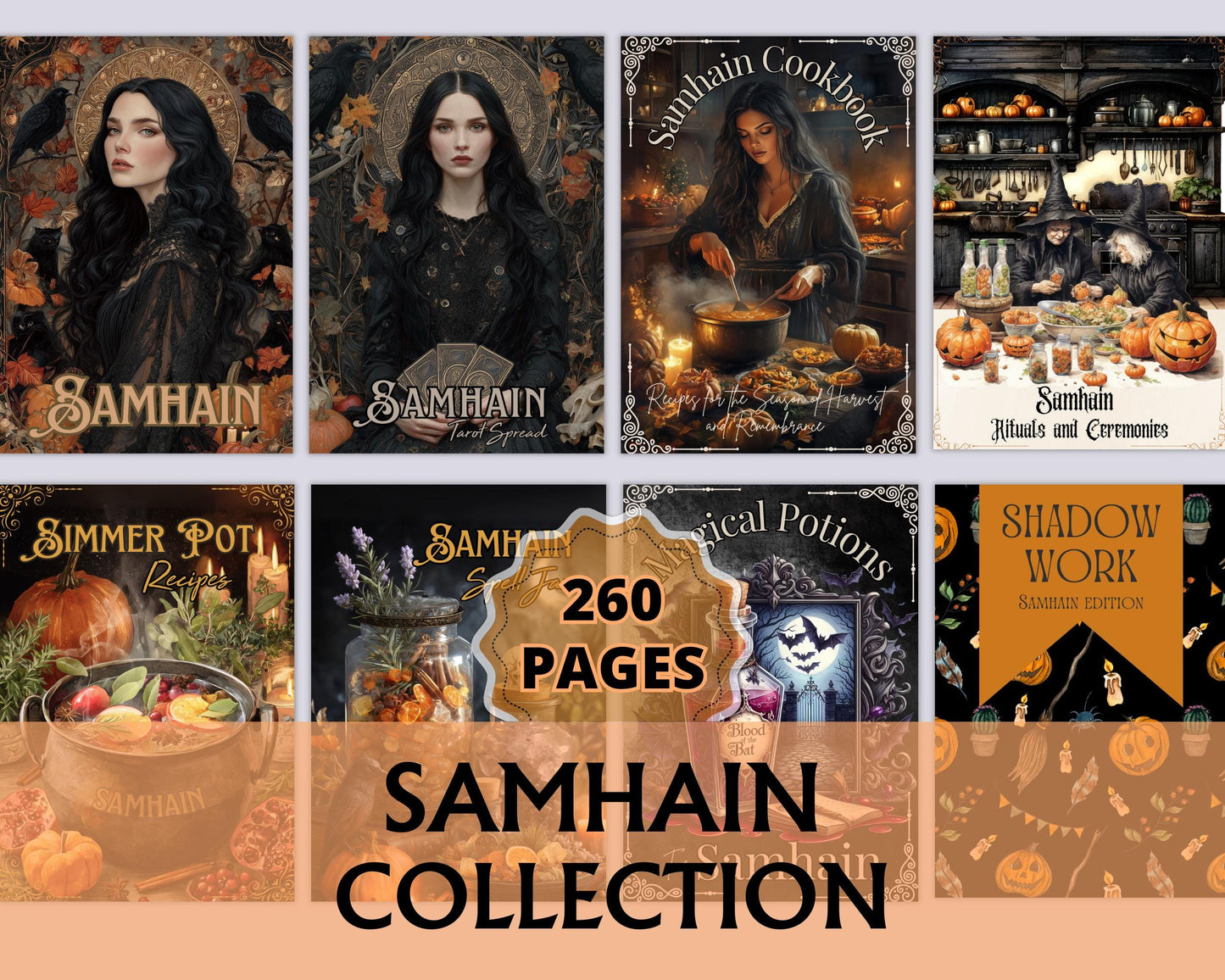 The Ultimate Samhain Collection | 260+ Book of Shadows Pages, Rituals, Spells, Ouija session, Recipes, Tarot Spreads & Witchcraft Printables