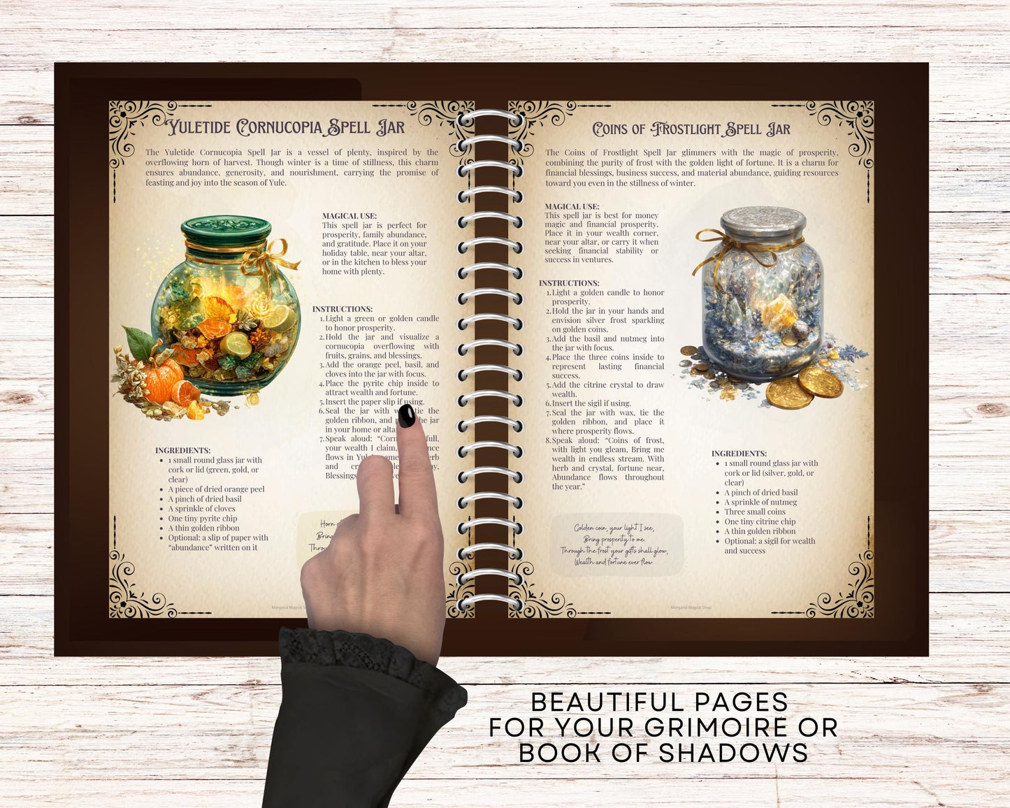 Yule Spell Jars Collection | 30 Magical Recipes | Witchcraft Grimoire Pages | Printable Book of Shadows