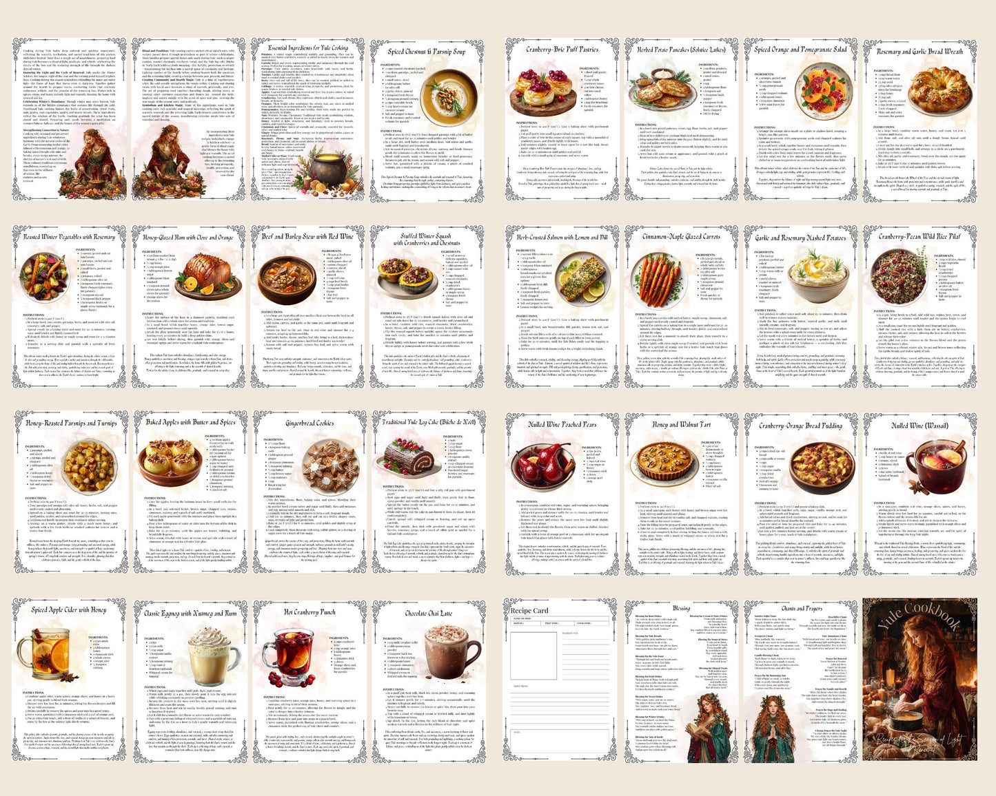 Yule Cookbook • Winter Solstice Recipes, Ritual Foods & Blessings | Digital Pagan Recipe Book | Printable