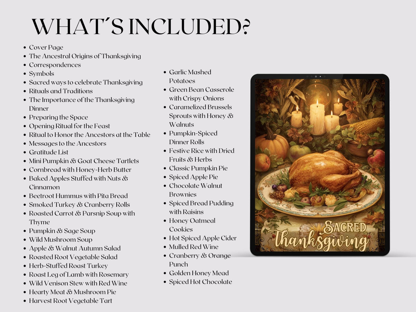 Witchy Thanksgiving Grimoire | Book of Shadows PDF | Rituals, Gratitude, Recipes & Harvest Magic. Printable