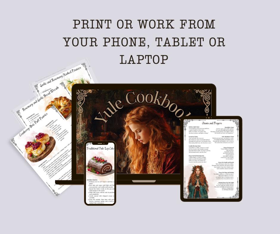 Yule Cookbook • Winter Solstice Recipes, Ritual Foods & Blessings | Digital Pagan Recipe Book | Printable