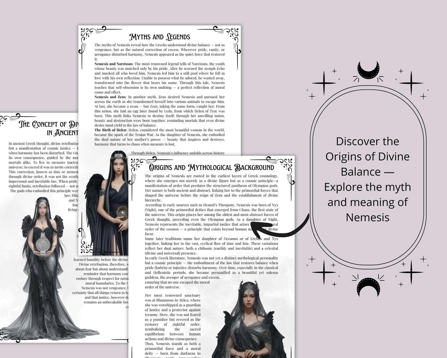 Nemesis Goddess of Justice & Balance – Printable Guide | Altar Devotion, Chants and Correspondences – Grimoire pages