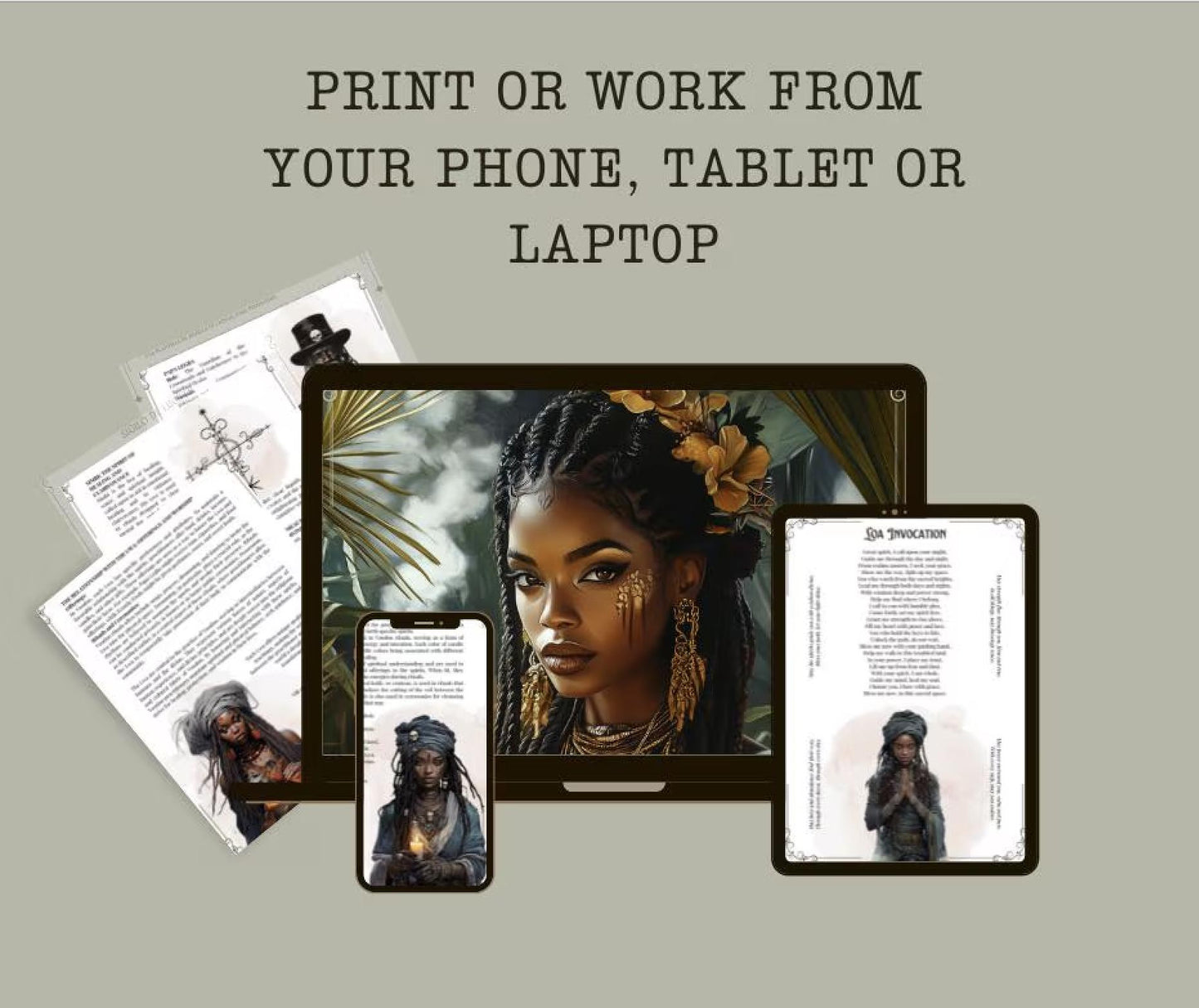 Voodoo Grimoire | Educational Guide to Haitian Vodou & Louisiana Traditions | History, Lwa Symbolism, Veves and Altars | printable