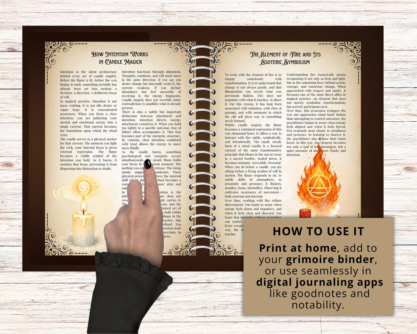 Candle Magick Grimoire Pages | Ceromancy Guide | Ritual & Spell Candle Magic | Printable