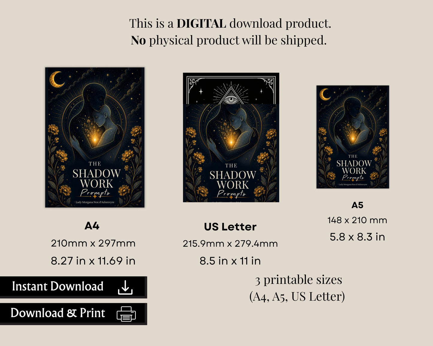 Shadow Work PDF | 1600 Prompts | Inner Child Workbook | Self Love, Trauma Healing & Self Discovery