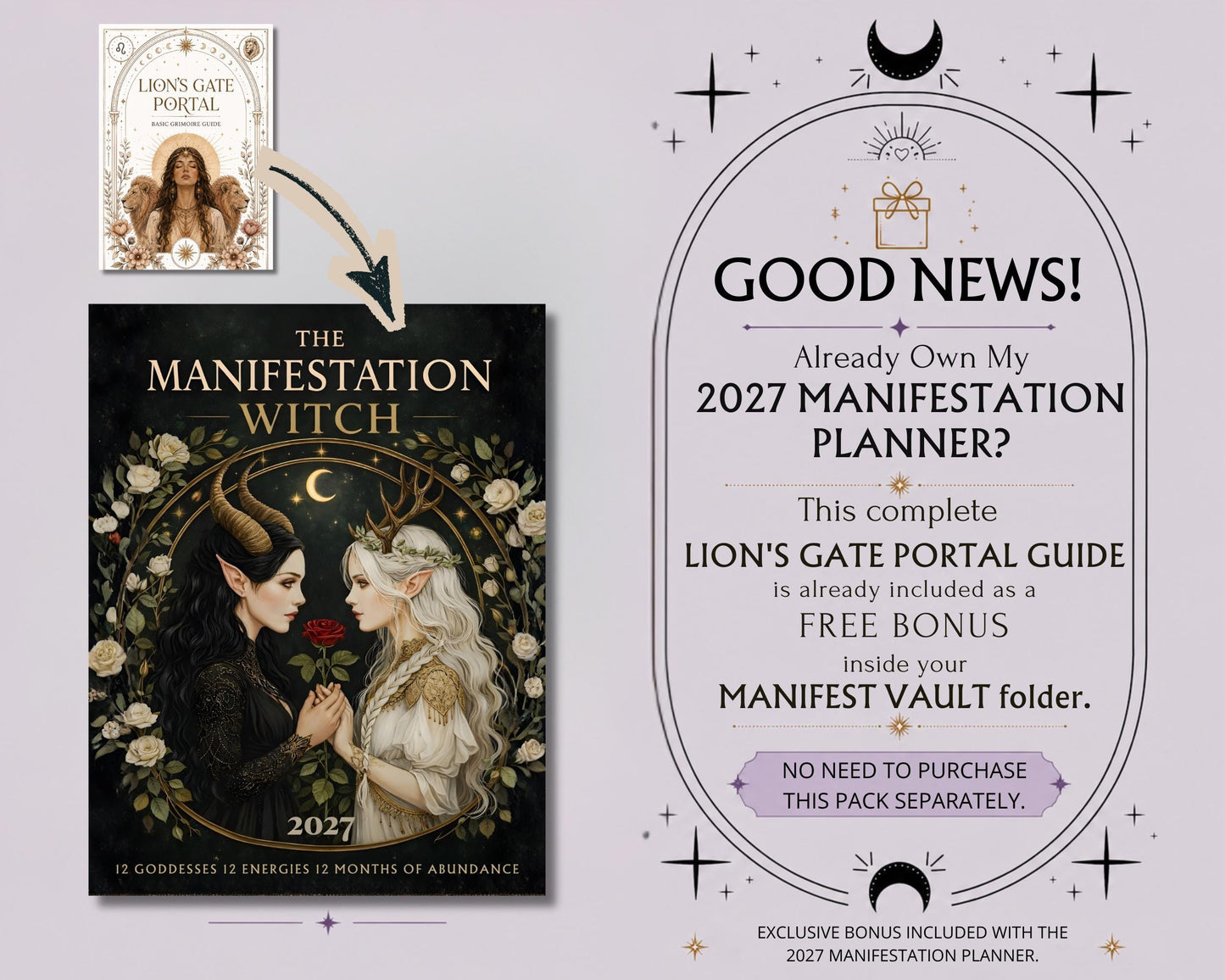 Lion's Gate Portal Guide | Printable Grimoire PDF | Lion's Gate Rituals, Meditation, Tarot Spread, Journal & Manifestation