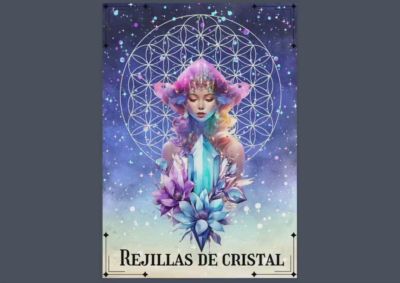 Guía de Rejillas de Cristales. Imprimible + Plantillas BONIFICACIÓN. Hermosas páginas de grimorio para principiantes. Descarga instantánea.