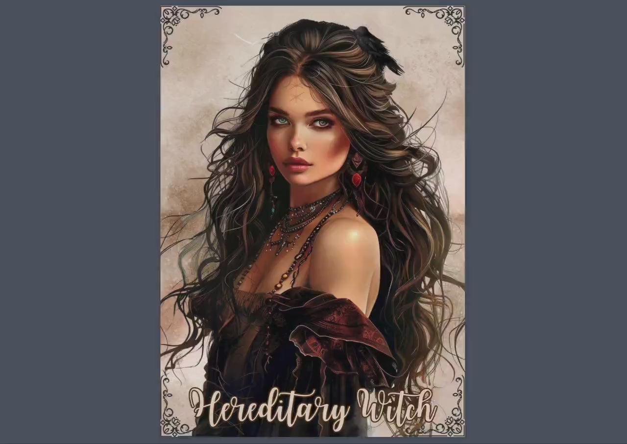 Hereditary Witch. Beautiful pages for your Grimoire or Book Of Shadows. Printable.
