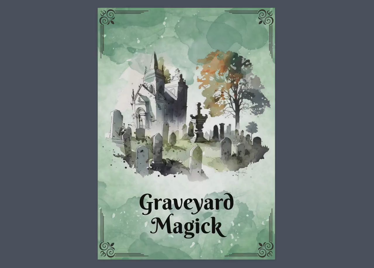 Graveyard magick: A Basic Witch's guide. Beautiful pages for your Book Of Shadows. Instant download.