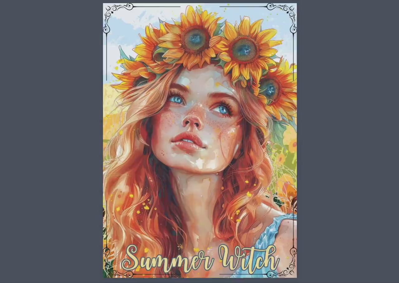 Summer Witch. Season of the Witch. Beautiful pages for your Grimoire or Book Of Shadows. Printable.