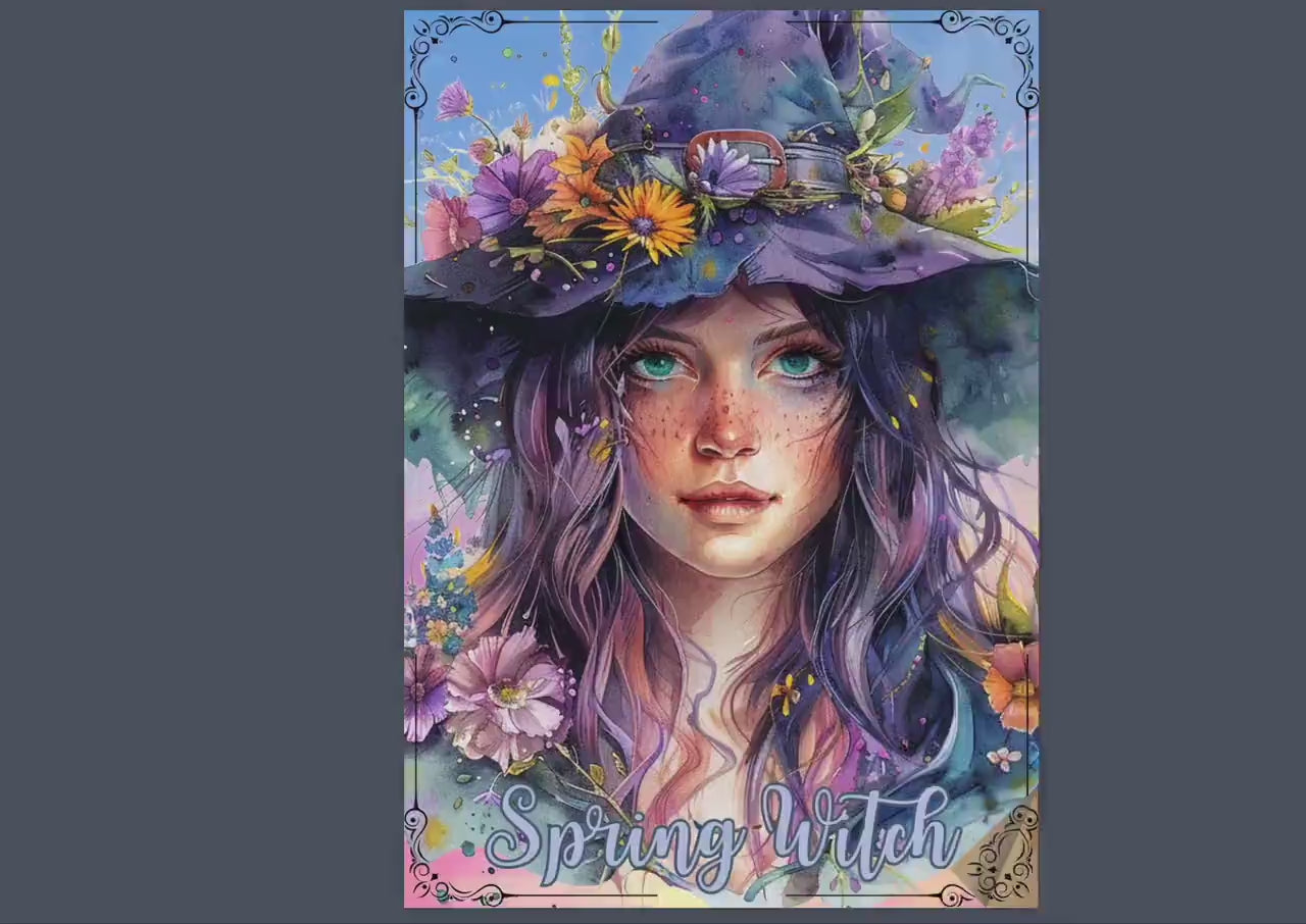 Spring Witch. Season of the Witch. Beautiful pages for your Grimoire or Book Of Shadows. Printable.