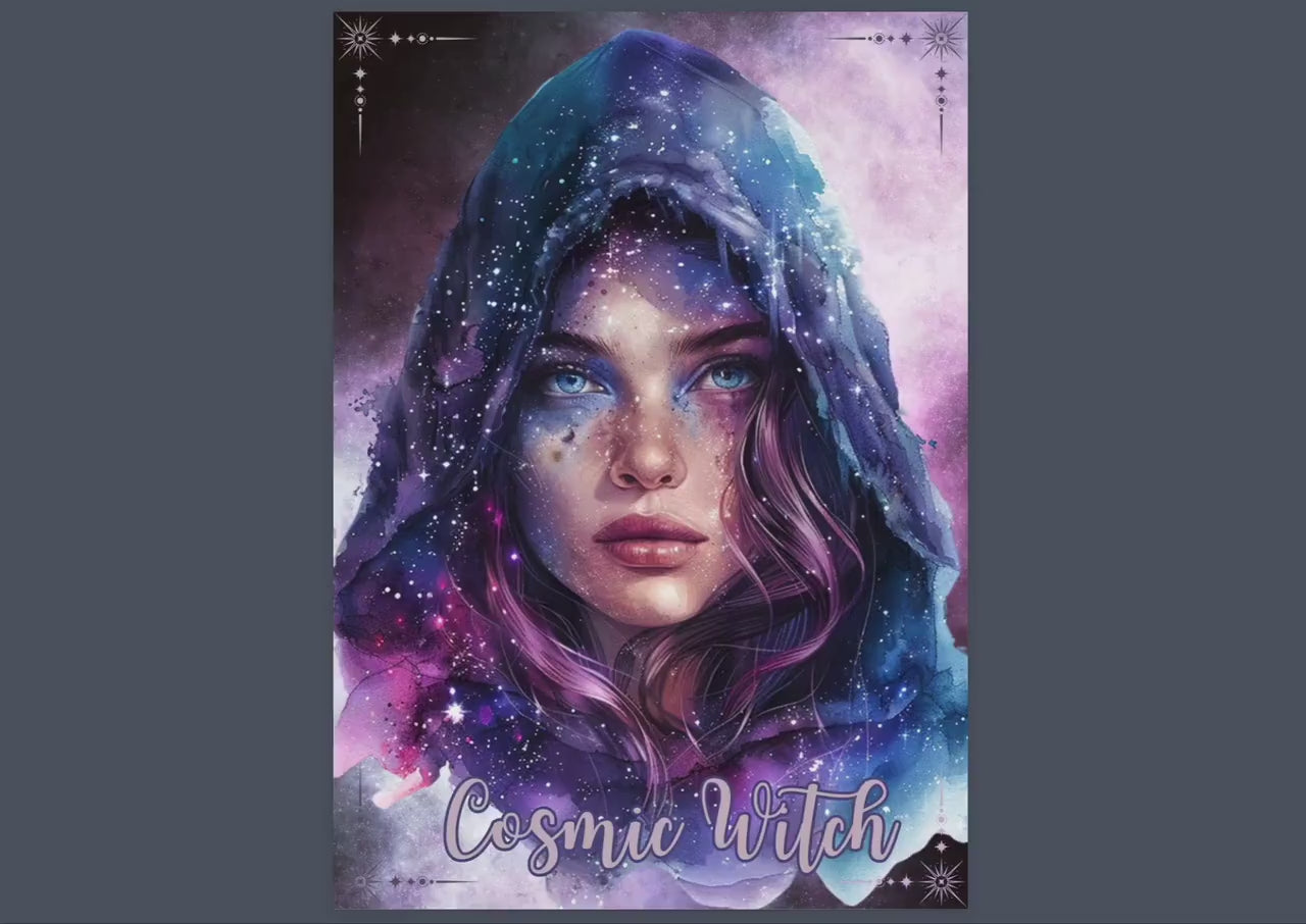 Cosmic Witch. Beautiful pages for your Grimoire or Book Of Shadows. Printable