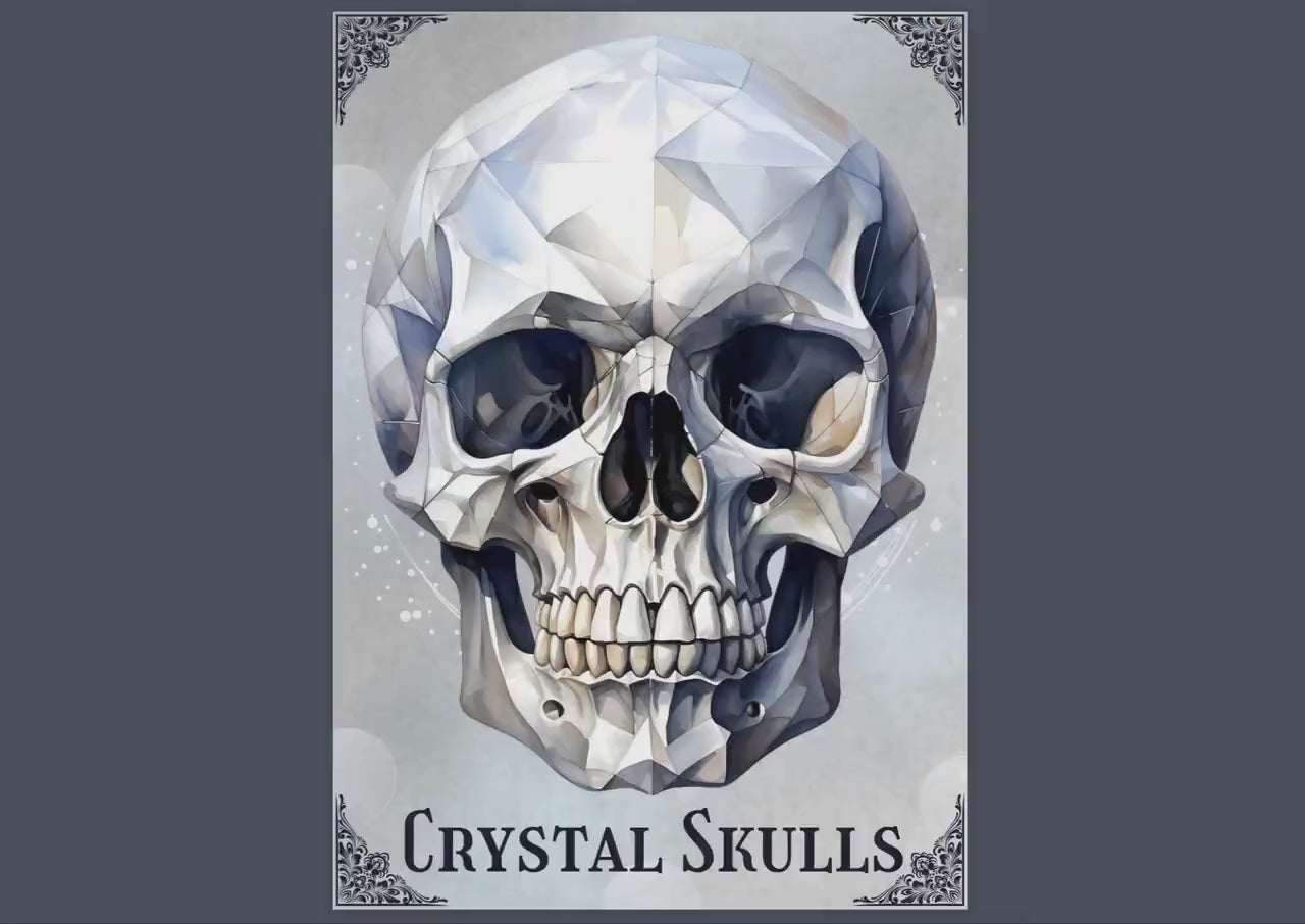 Crystal Skulls: How They Work And How To Use Them. Beautiful pages for your Grimoire or Book Of Shadows. Printable.