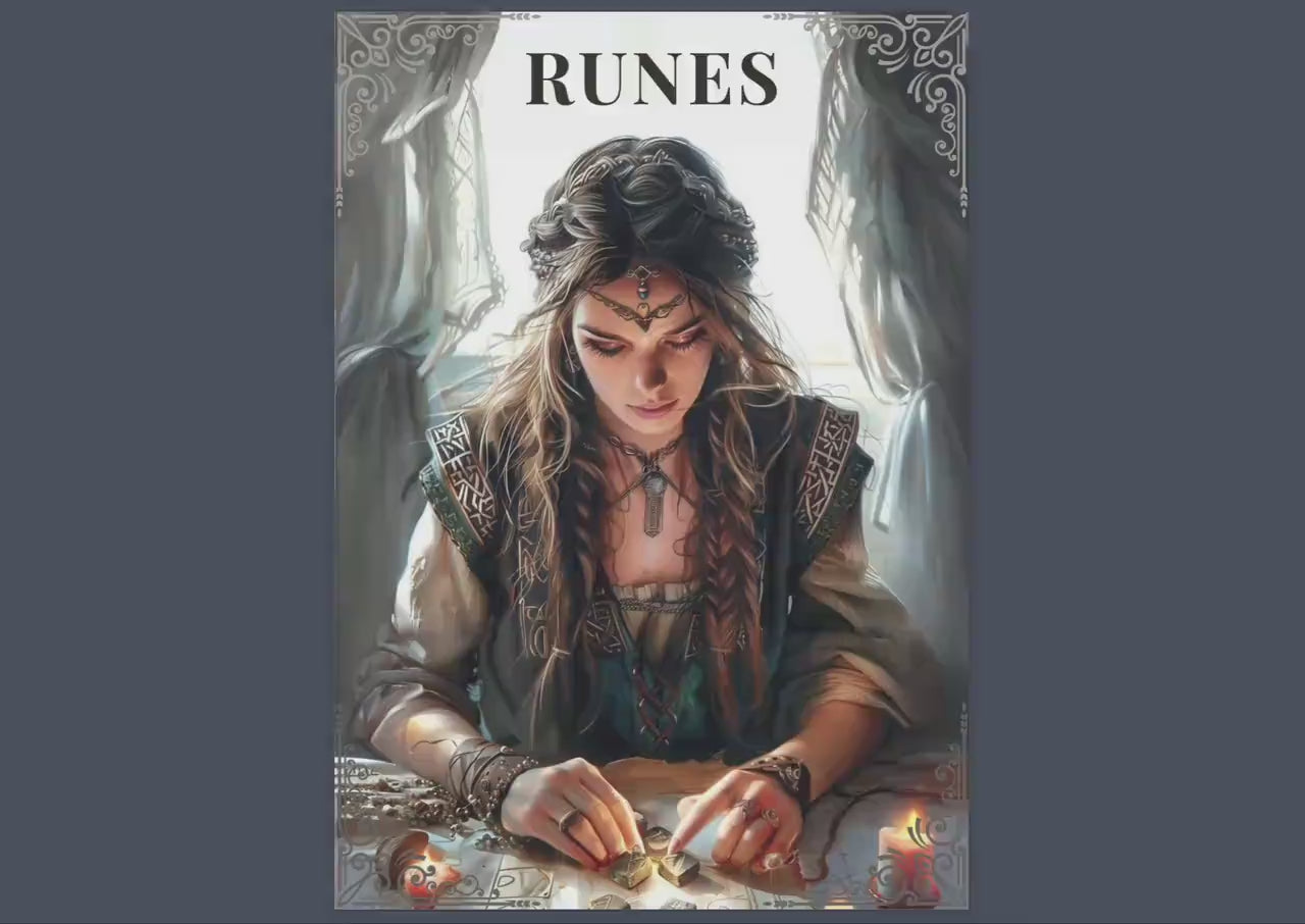 Runes. Basic Guide. beautiful pages for your Grimoire or Book Of Shadows. Printable