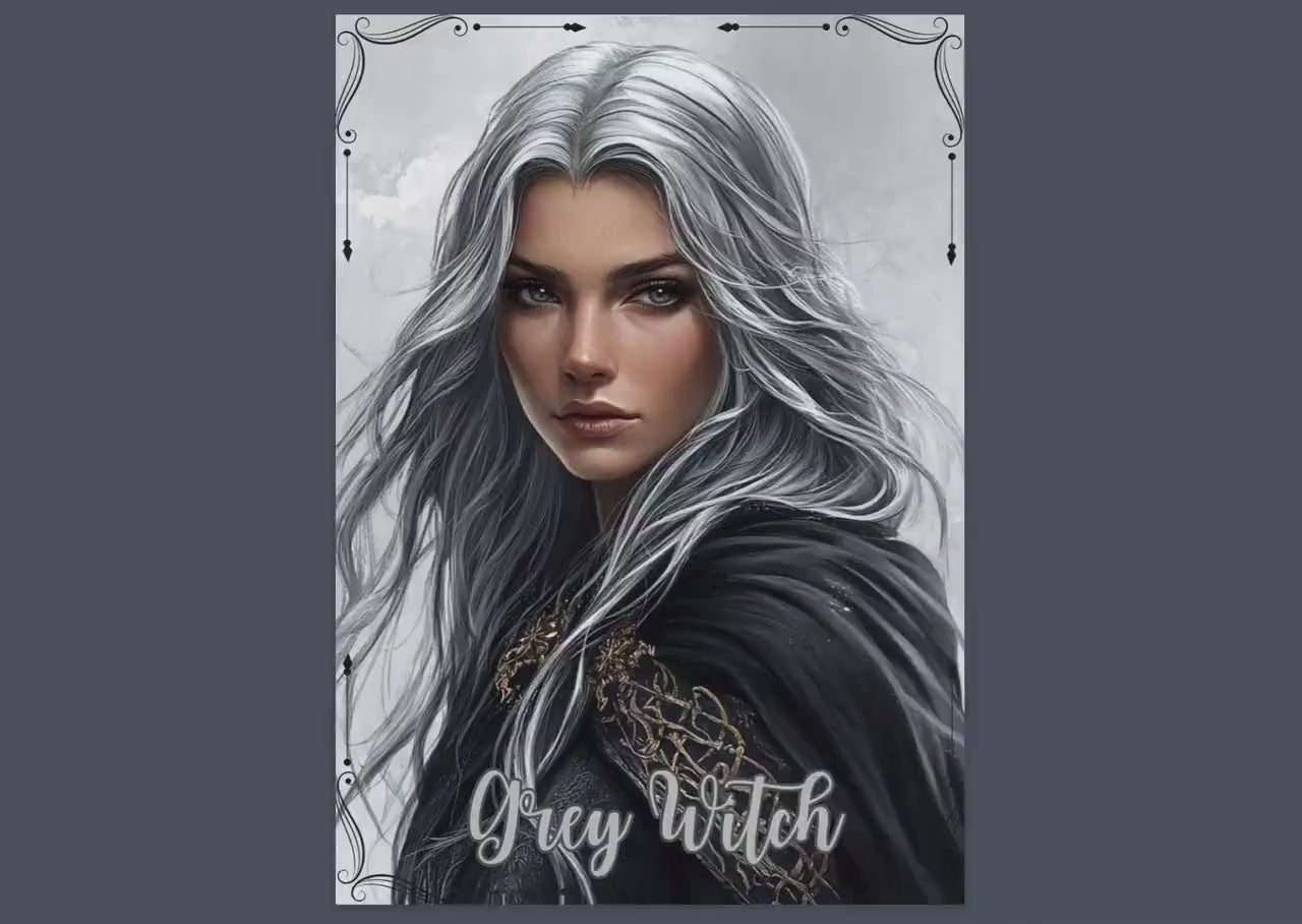 Grey Witch. Beautiful pages for your Grimoire or Book Of Shadows. Printable.